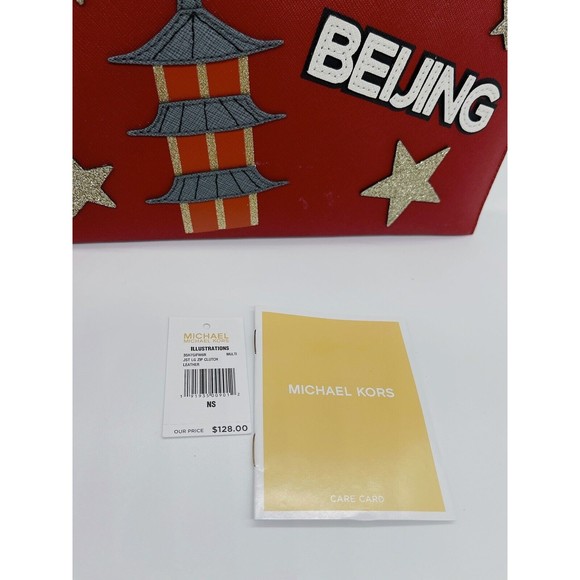Michael Kors Limited Edition Illustrations Beijing City Zip Jet Set Clutch $128 - Picture 6 of 6
